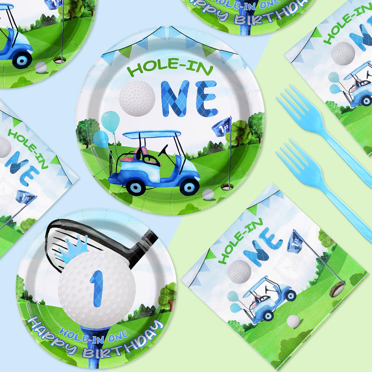Grencian hole-in-one design decor adds playful golf vibe.
