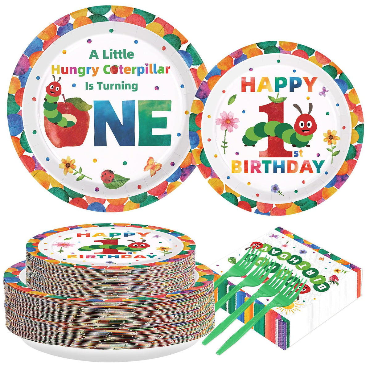 Grencian Hungry Caterpillar 6.5-inch napkins catch spills neatly