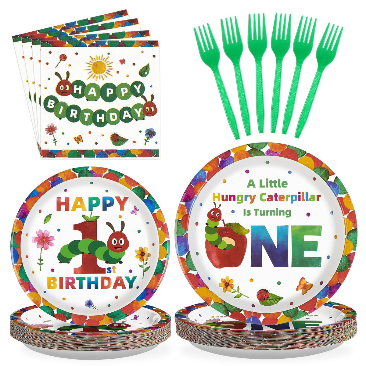 Grencian Hungry Caterpillar 9-inch plates for easy cake cleanup