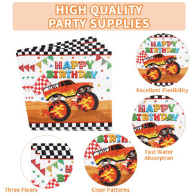 Grencian monster truck utensils 24 pcs reliable for kids meals