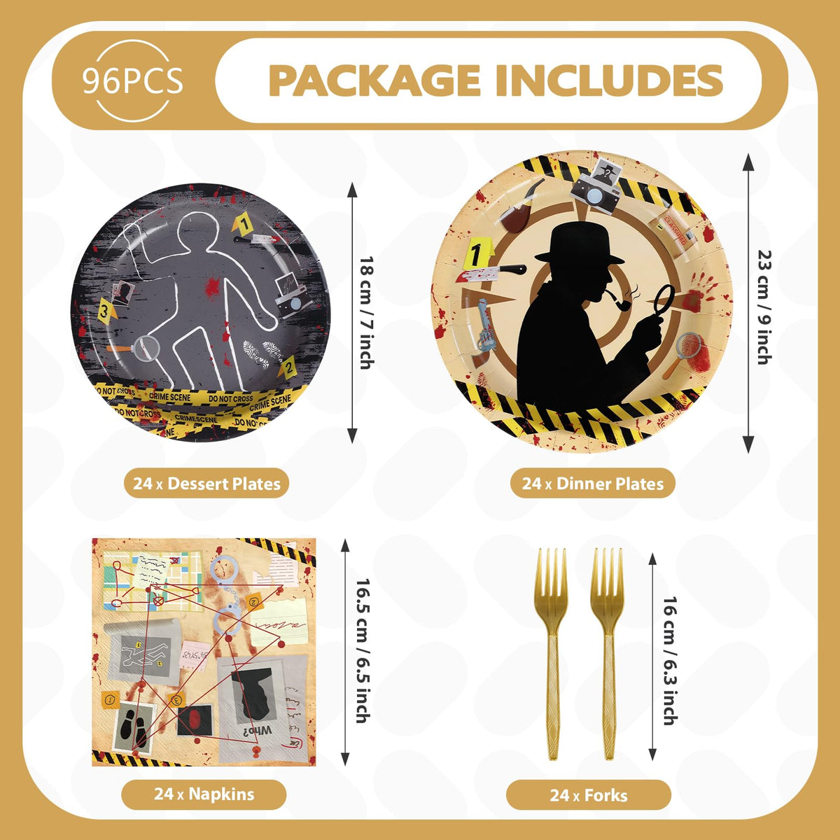Grencian murder mystery napkins secret agent design, thick and absorbent for quick cleanups