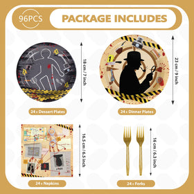 Grencian murder mystery napkins secret agent design, thick and absorbent for quick cleanups