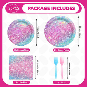 Grencian pastel rainbow dessert plates 7-inch add a dreamy glow to treats