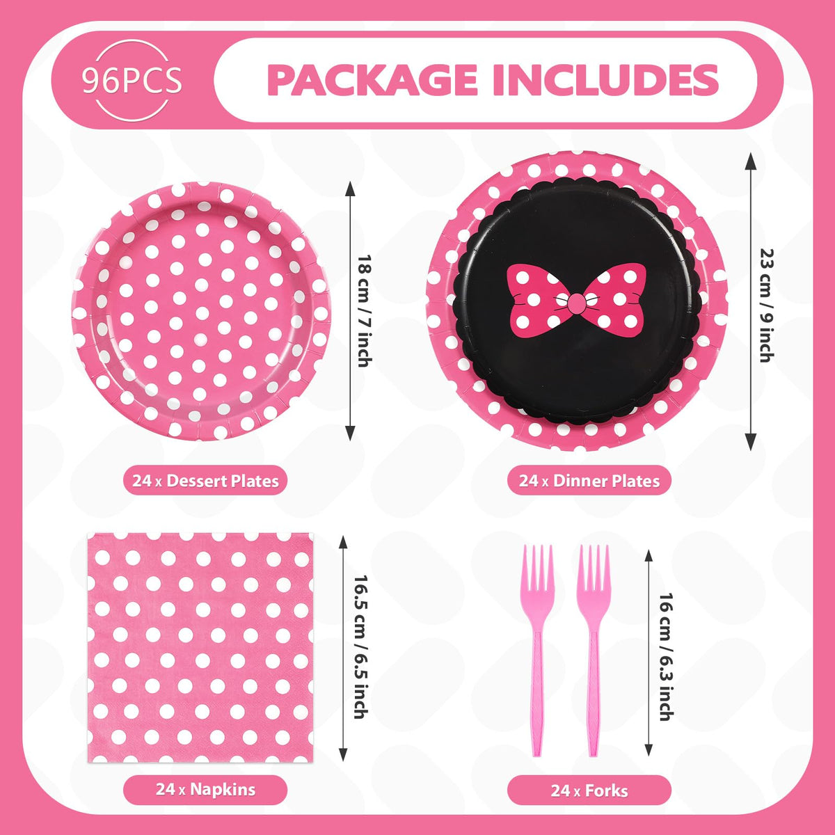 Grencian pink mouse 7-inch dessert plates for sweet treats at celebrations.