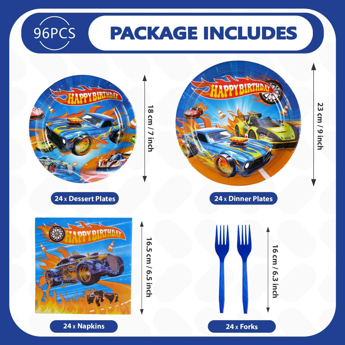 Grencian racing car 7-inch plates add colorful tableware for kid-friendly desserts