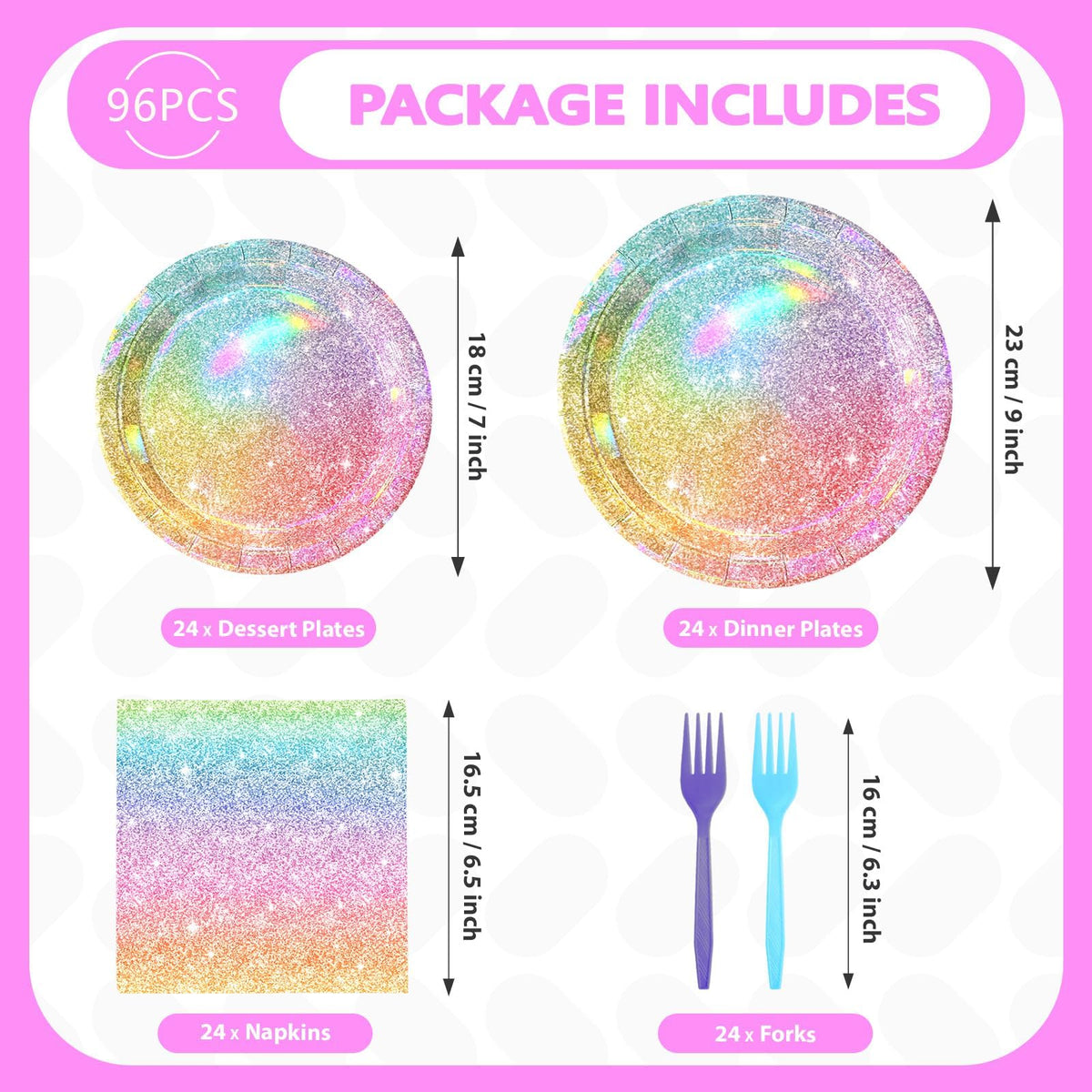 Grencian rainbow napkins 6.5x6.5 inches provide strong absorbency and decorative flair