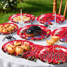 Grencian Spider 4th birthday set simplifies party setup
