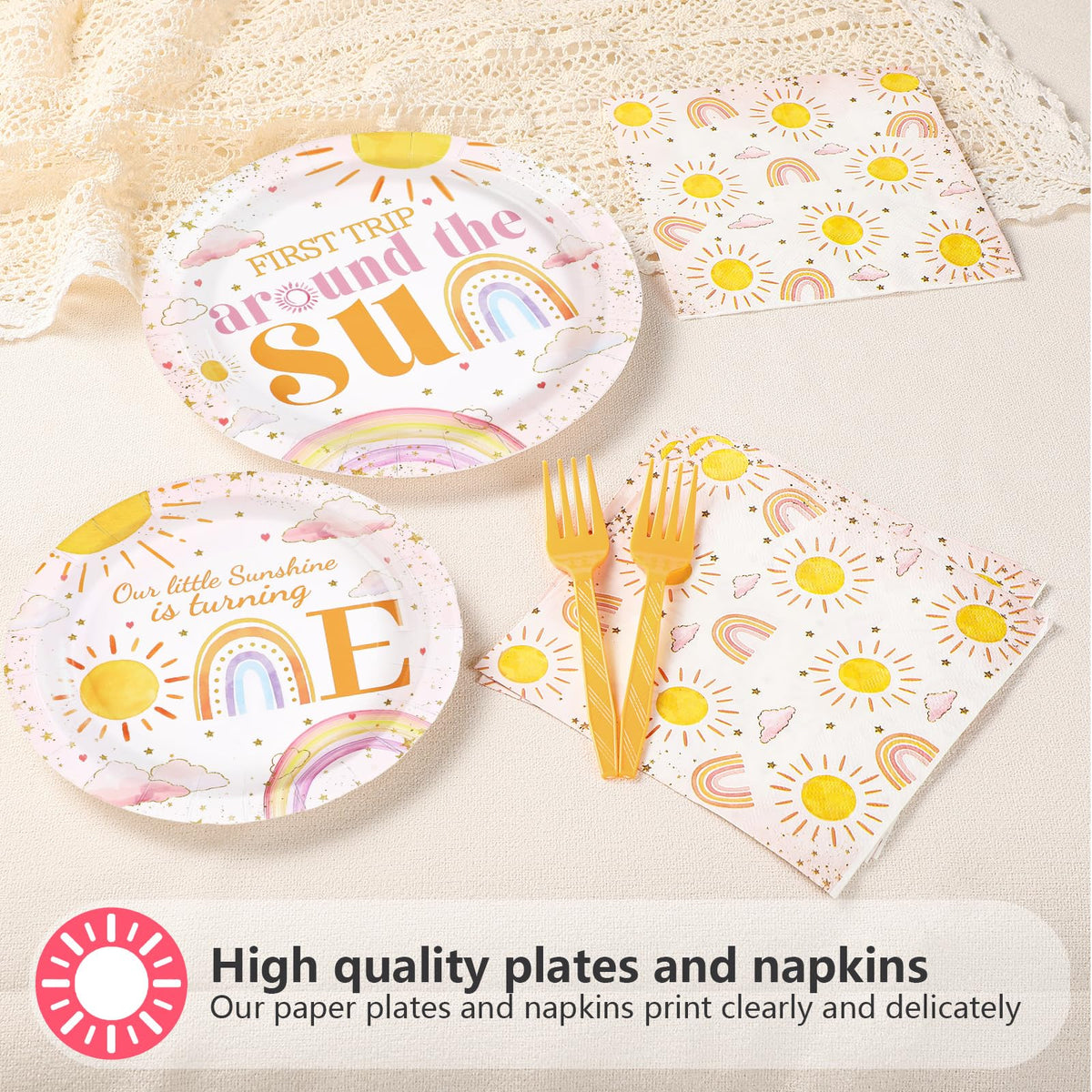 Grencian sunshine napkins; soft absorbent paper for easy spill cleanup.