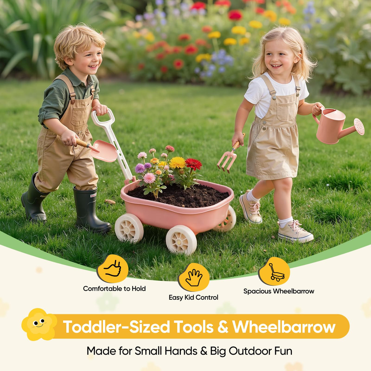 Grenebo hoe tool helps little gardeners break through soil and explore gardens.