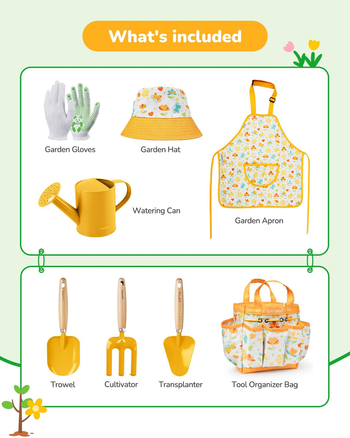 Grenebo kids garden set transplanting shovel enables precise planting for tiny fingers