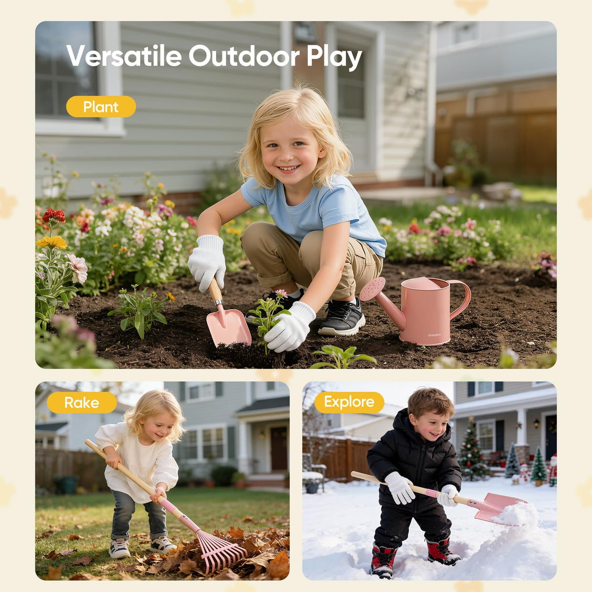 Grenebo watering can makes watering simple and joyful during garden play.