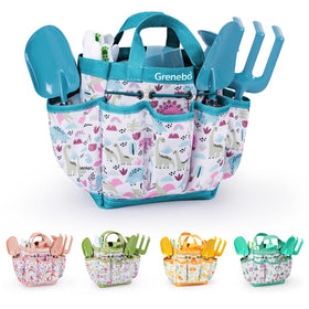 Grenebo kids gardening set blue shovels for safe beginner digging