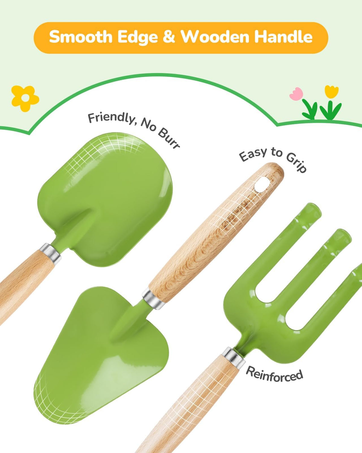 Grenebo kids gardening set gloves offer secure grip for small hands