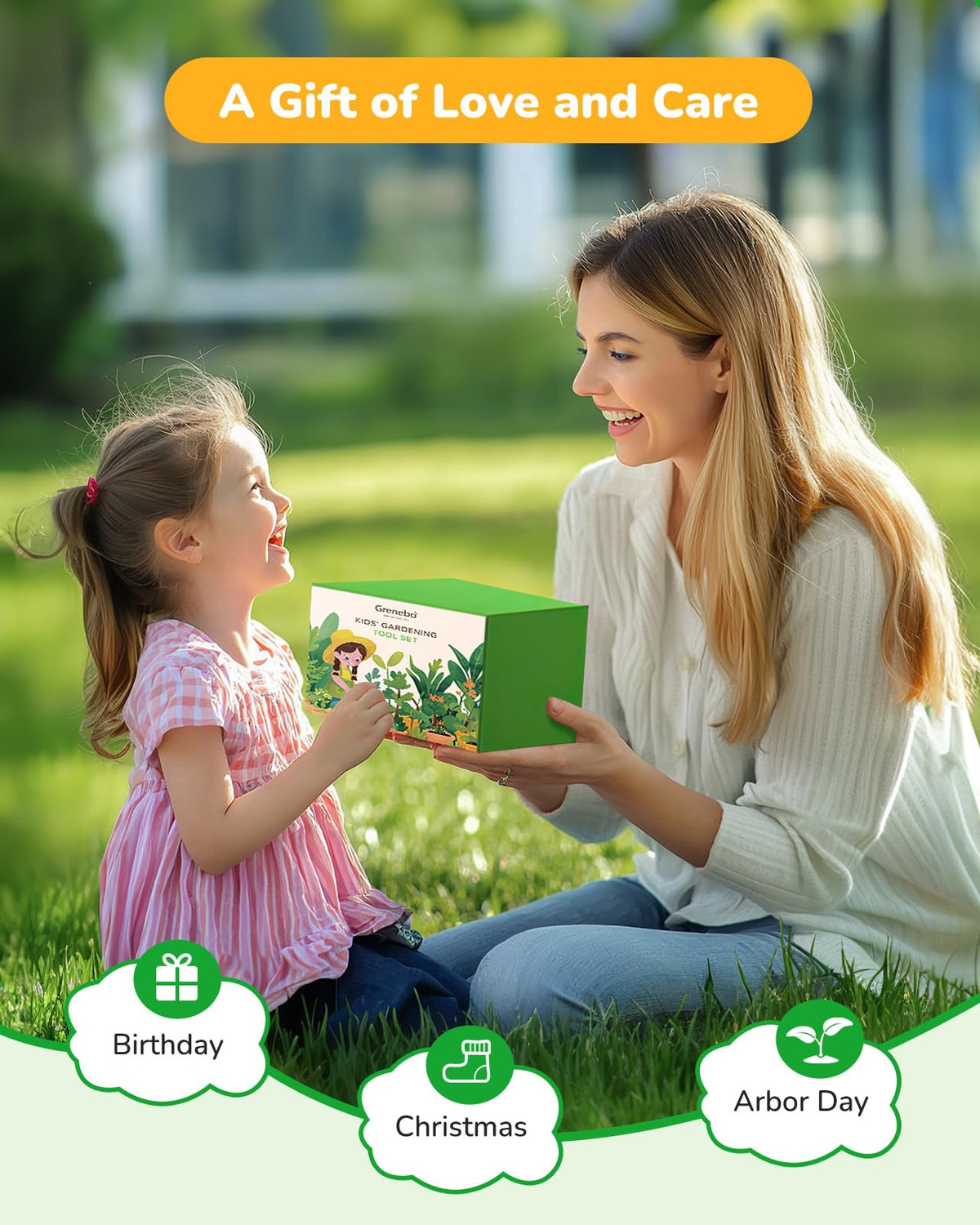 Grenebo Kids Gardening Set Lake Green transplanting shovel for easy plant moves.