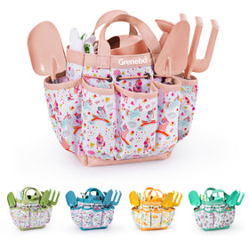 Grenebo kids gardening set pink trowel for outdoor play and easy planting