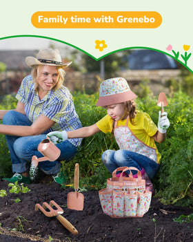 Grenebo kids gardening watering-can pink helps young gardeners water seedlings precisely