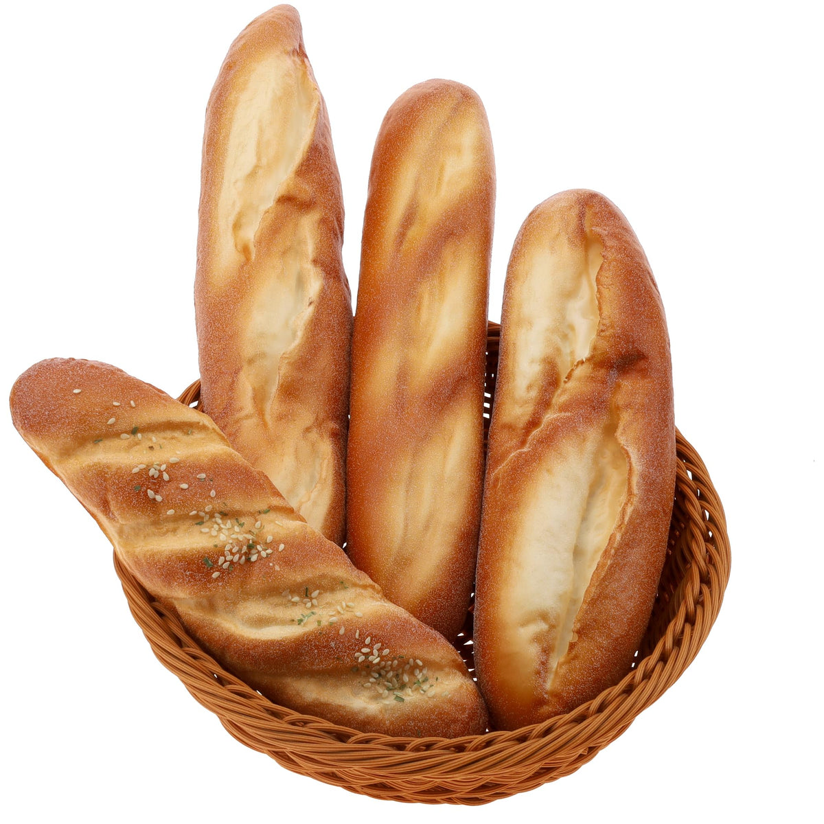 Gresorth artificial baguette long decoration with sesame detail, ideal for bakery displays.