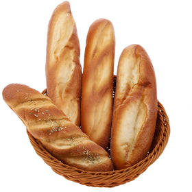 Gresorth artificial baguette long decoration with sesame detail, ideal for bakery displays.