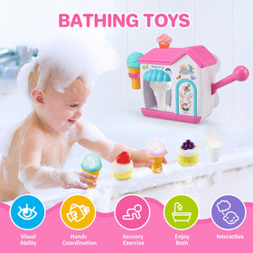Gretex toddler bath toy cone design supports imaginative play.