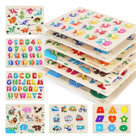 GR GRINNNIE wooden peg puzzle alphabet enhances early literacy and fine motor skills.