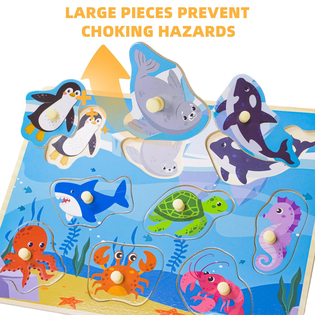 GRINNIE fruit puzzle introduces fruits and counting through play.