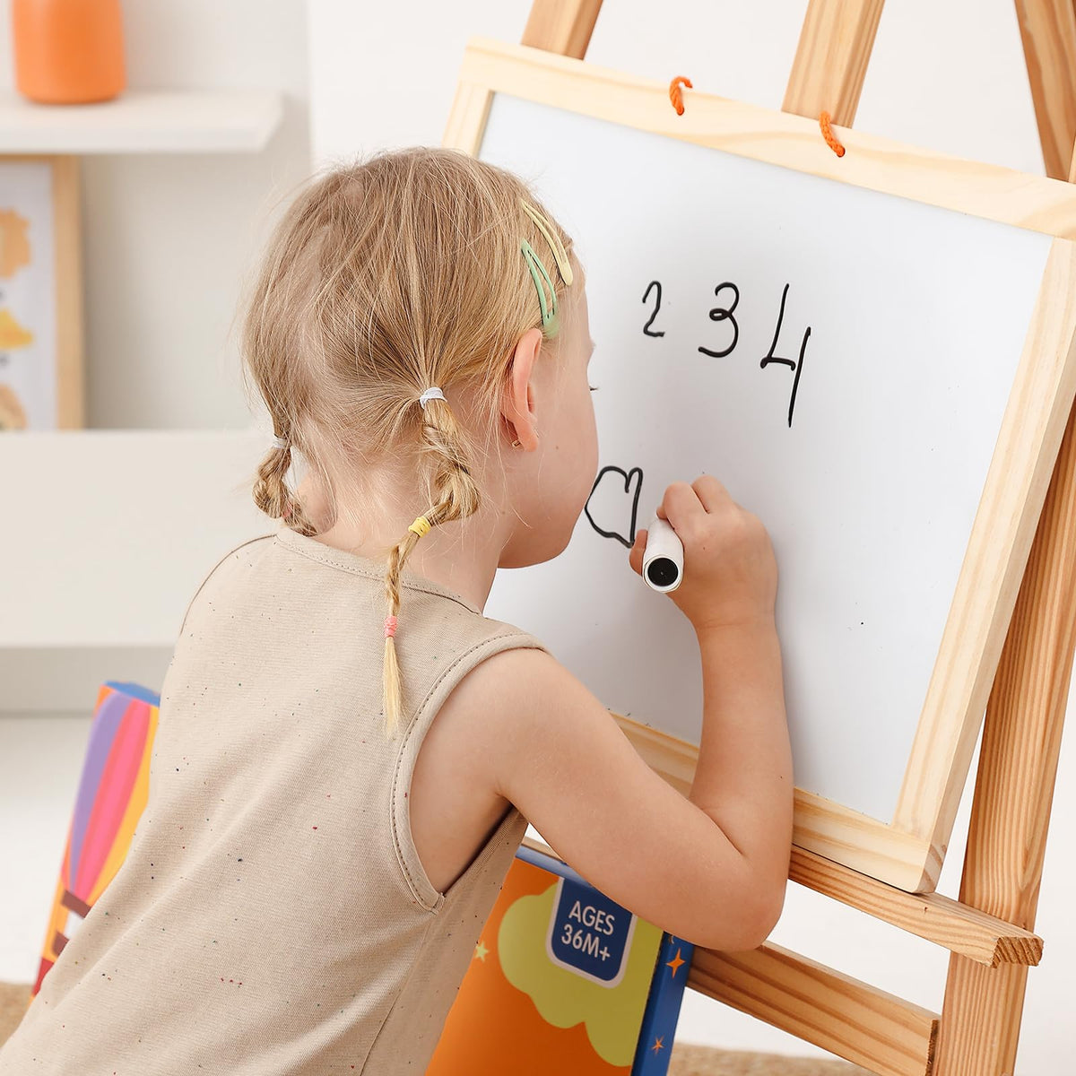 GRINNIE USA Map Puzzle natural wood construction with smooth edges for safety.