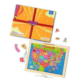 GRINNIE USA Map Puzzle state animal designs spark curiosity and memory.