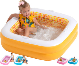 GRIP A POOL 3-in-1 baby pool shown for bath, play, and ball pit use.
