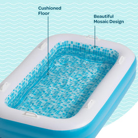 GRIP-A-POOL ball pit feature invites kids to play safely.