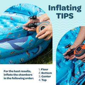 GRIP A POOL cushioned floor boosts comfort during water play.