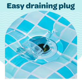 GRIP-A-POOL compact 65x39x10 inches fits small backyards.