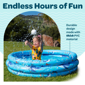 GRIP A POOL easy-drain design speeds water removal after splash sessions.