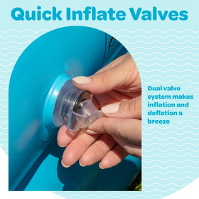 GRIP A POOL easy inflate and store facilitates quick setup and travel.
