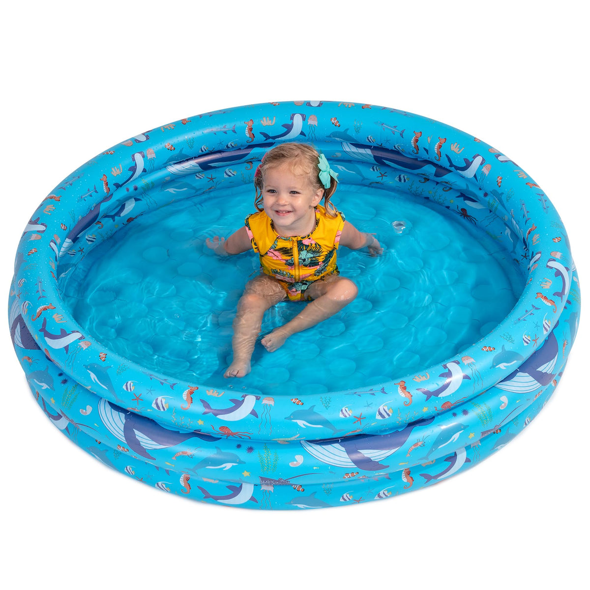 GRIP A POOL family-friendly pool enables supervised backyard fun.