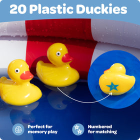 GRIP A POOL mesh carry bag keeps ducks organized for portable backyard fun.