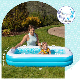 GRIP-A-POOL doubles as a tanning pool for adults on sunny days.