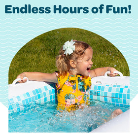 GRIP-A-POOL soft cushioned floor offers comfortable splashes for kids.