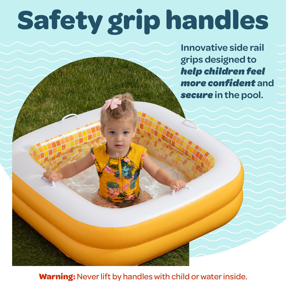 GRIP A POOL square shape design maximizing play space.