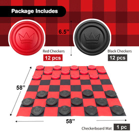 Grip Kids checkers board and mat ready for quick setup anywhere.