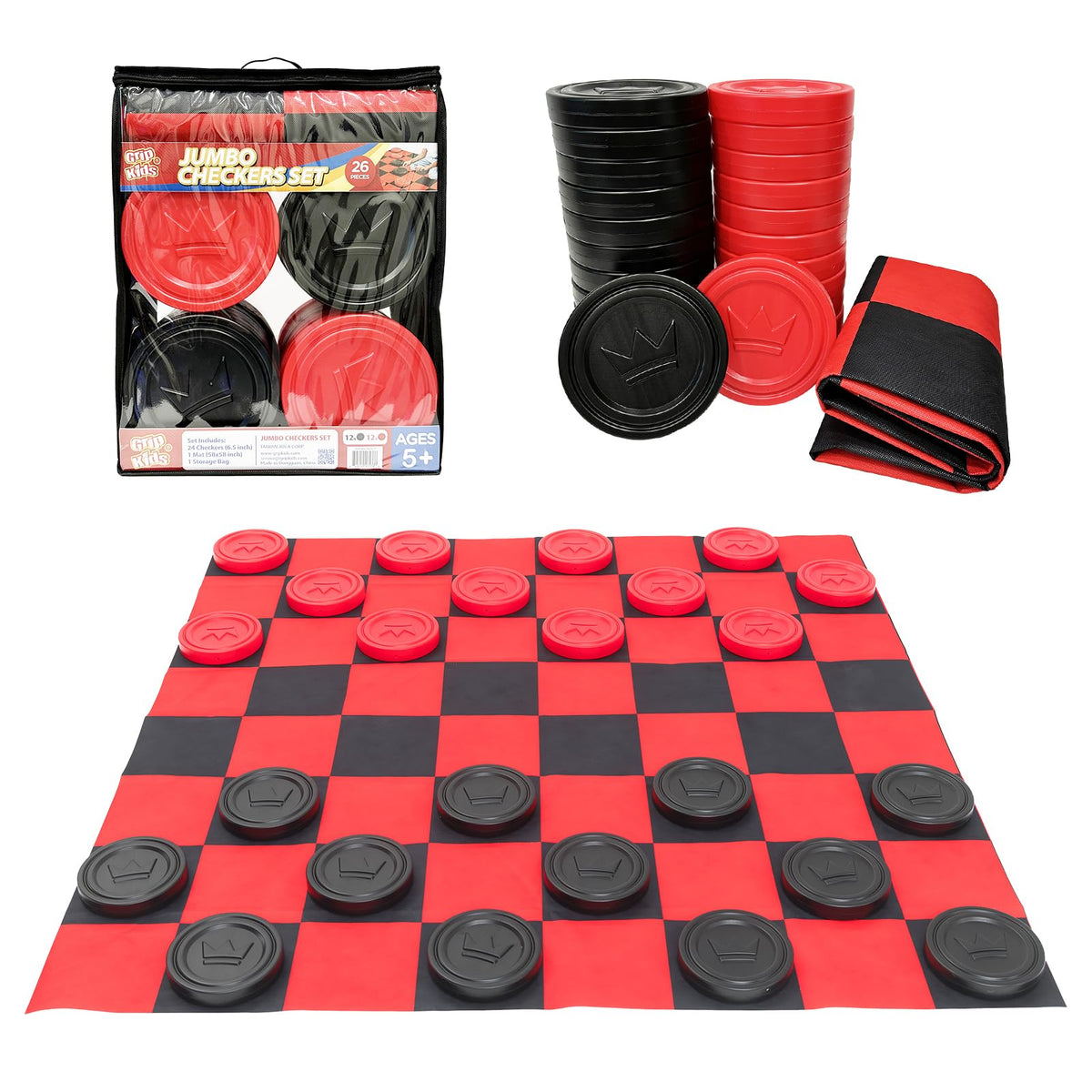 Grip Kids durable easy-clean fabric keeps the mat looking new after play.