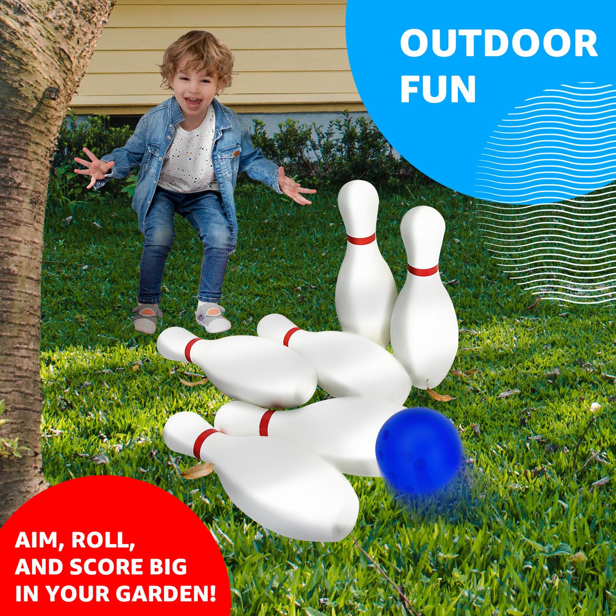 Grip Kids gift-ready bowling game for birthdays and holidays.