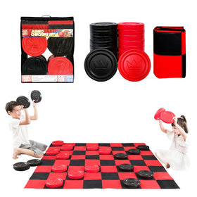 Grip Kids jumbo checkers mat 58-inch for oversized, engaging play indoors or outdoors.