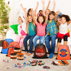 Grneric display scene, basketball favors arranged for easy gifting at events