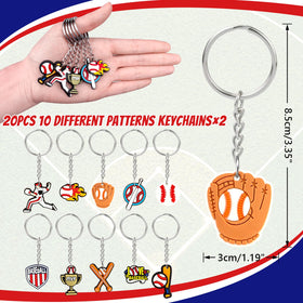 Grneric baseball stickers decorate gift bags and treat boxes.