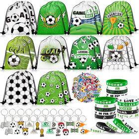 Grneric soccer drawstring bags with vibrant theme for party favors