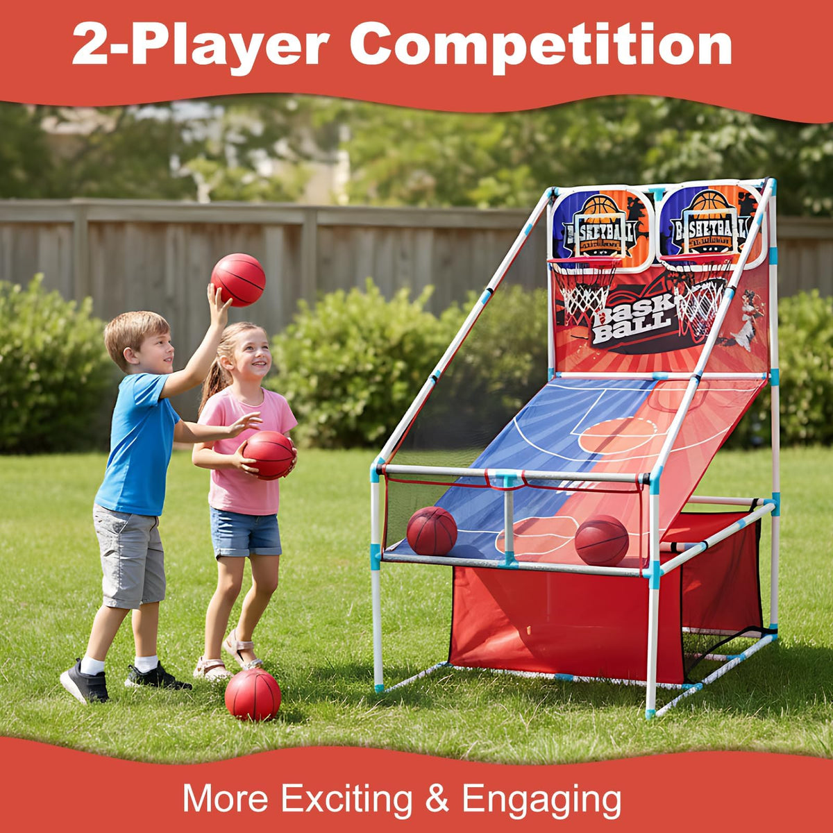 grnpeak basketball arcade hoop promotes family bonding through friendly competition