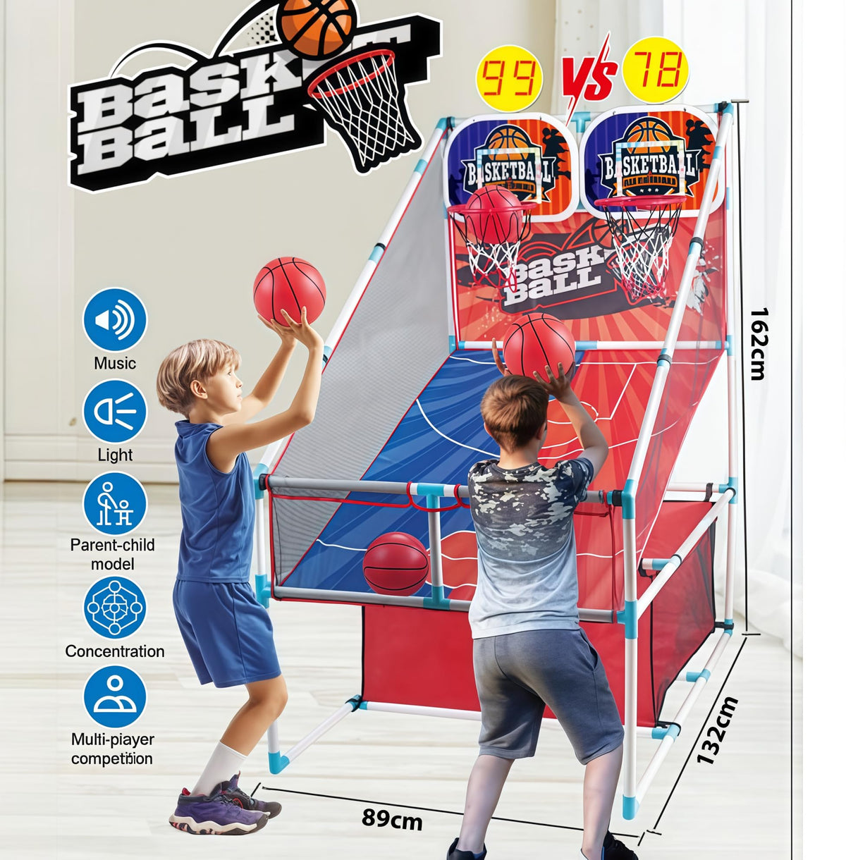 grnpeak basketball arcade hoop scoreboard adds real arcade feel to playtime