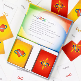 GROK values cards spread on table invite values exploration in groups.