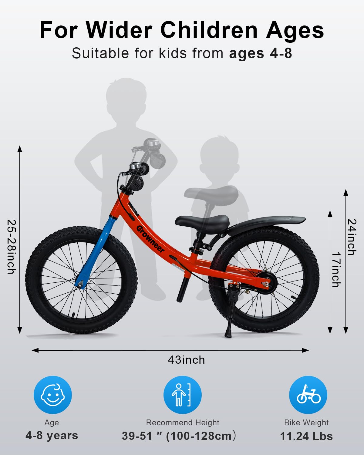 Growneer balance bike blue top view, showcases lightweight frame design