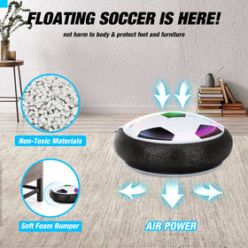 Growsland hover soccer ball in action on flat surfaces
